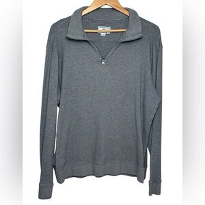 Southern Tide Men's The Skipjack Long‎ Sleeve Pullover in Gray Size Large